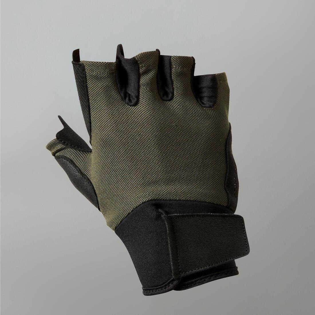 DOMYOS - Men Weight Training Glove - 500, Khaki