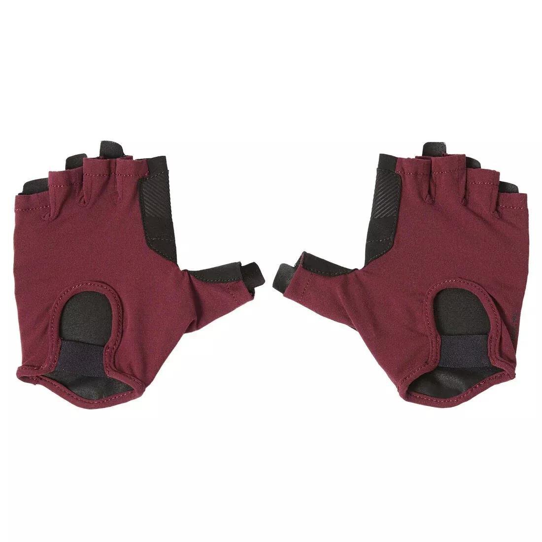 DOMYOS - Women's Ventilated Weight Training Gloves, Deep chocolate truffle