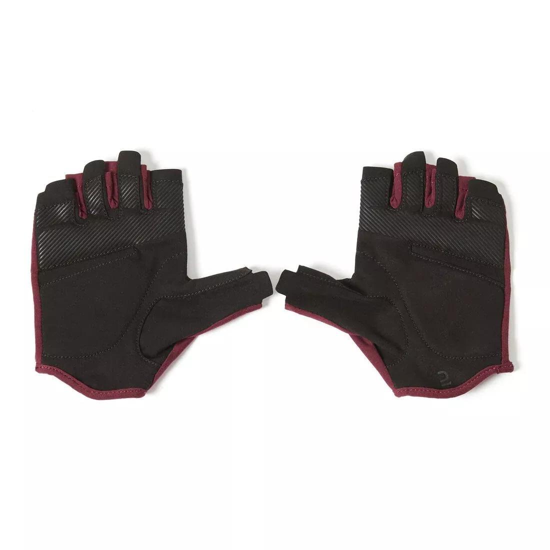 DOMYOS - Women's Ventilated Weight Training Gloves, Deep chocolate truffle