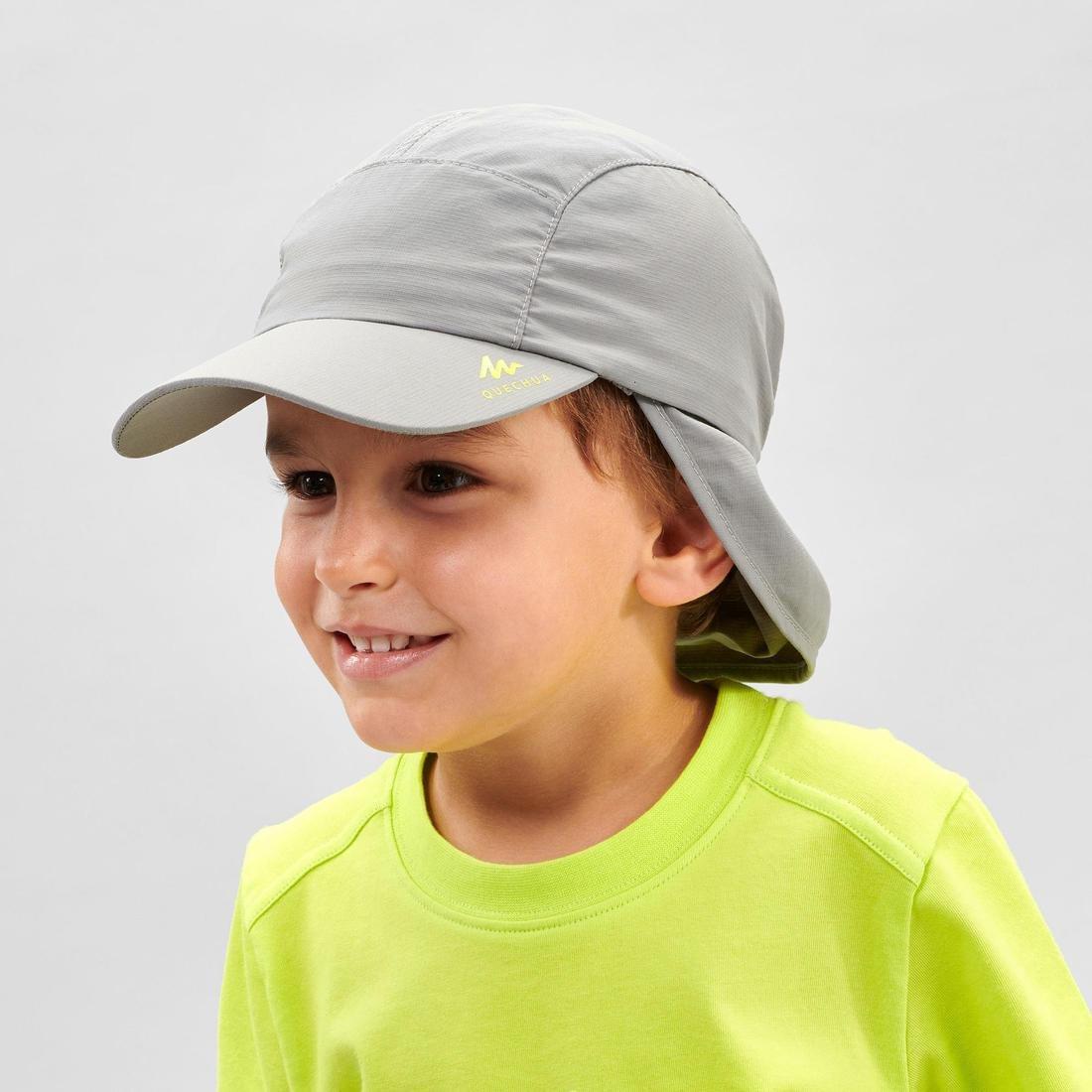 Kids Unisex Hiking Cap MH500, Grey, , large image number 3
