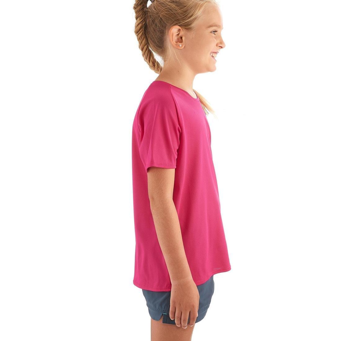 Kids Hike 100 Hiking T-Shirt, Pink, No Color, large image number 4