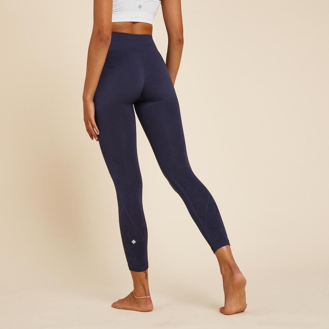 Women Seamless 7/8 Dynamic Yoga Leggings, Navy, , large image number 3