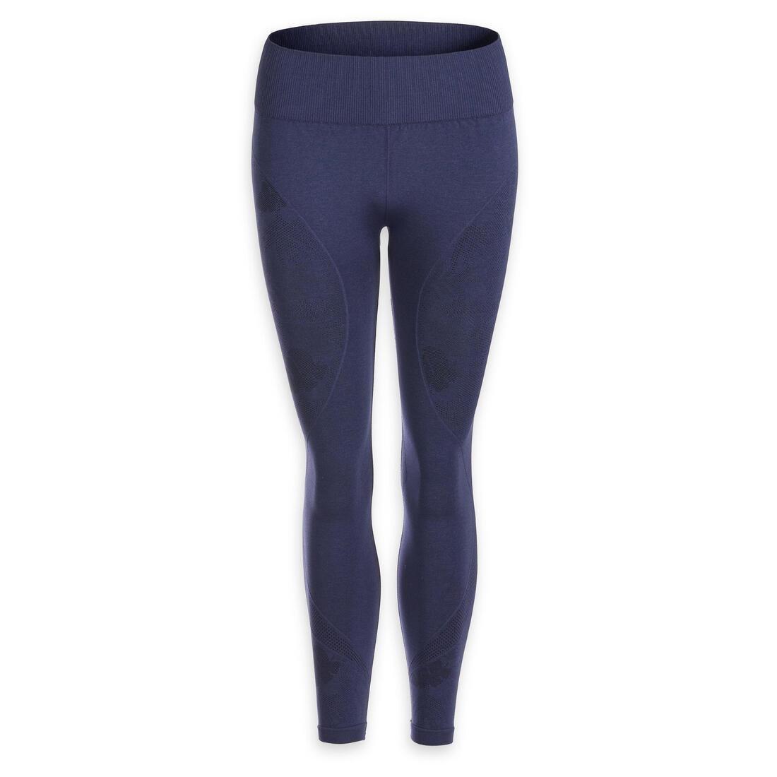 Women Seamless 7/8 Dynamic Yoga Leggings, Navy, , large image number 4
