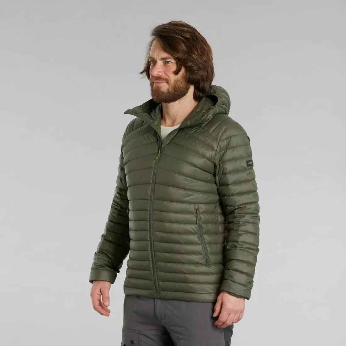 ARMY GREEN Men's padded hiking jacket with hood -5?�C, MT100, , large image number 0