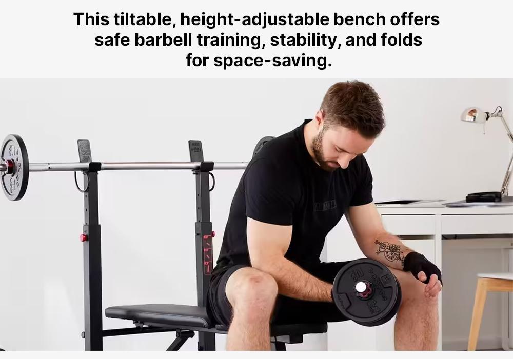 Collapsible Bench Press Incline Bench, Black, No Color, medium