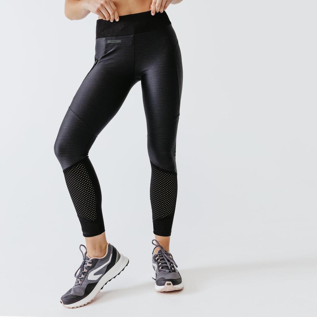 Women Running Breathable Long Leggings Dry Feel, Black