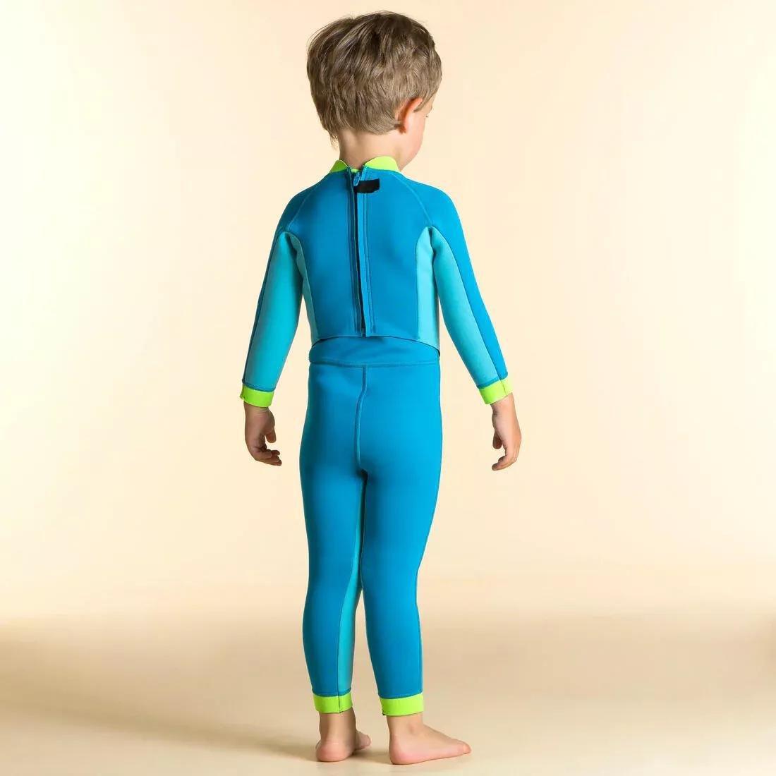 Young Kids' Swimming Neoprene Wetsuit - TI WARM, caribbean blue, , large image number 1