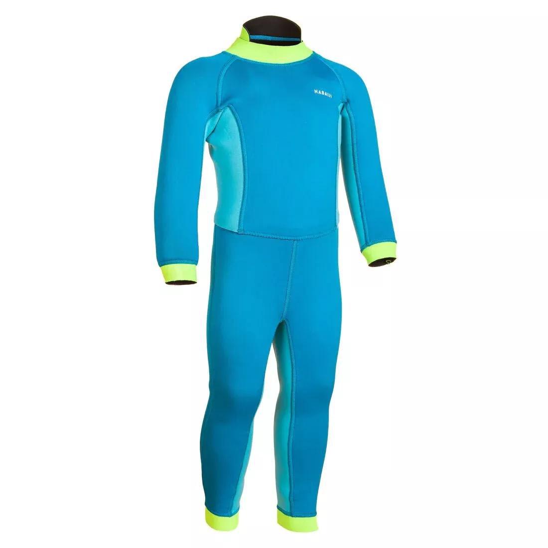 Young Kids' Swimming Neoprene Wetsuit - TI WARM, caribbean blue, , large image number 2