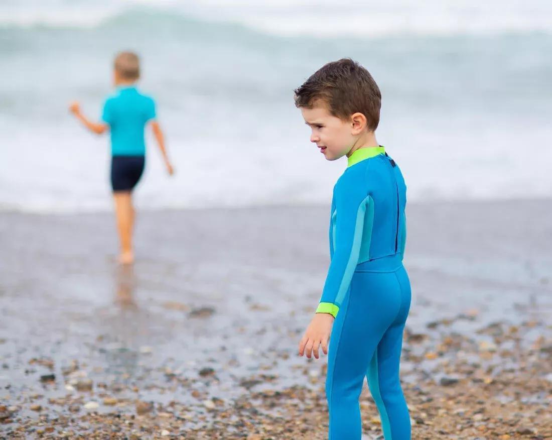 Young Kids' Swimming Neoprene Wetsuit - TI WARM, caribbean blue, , large image number 4