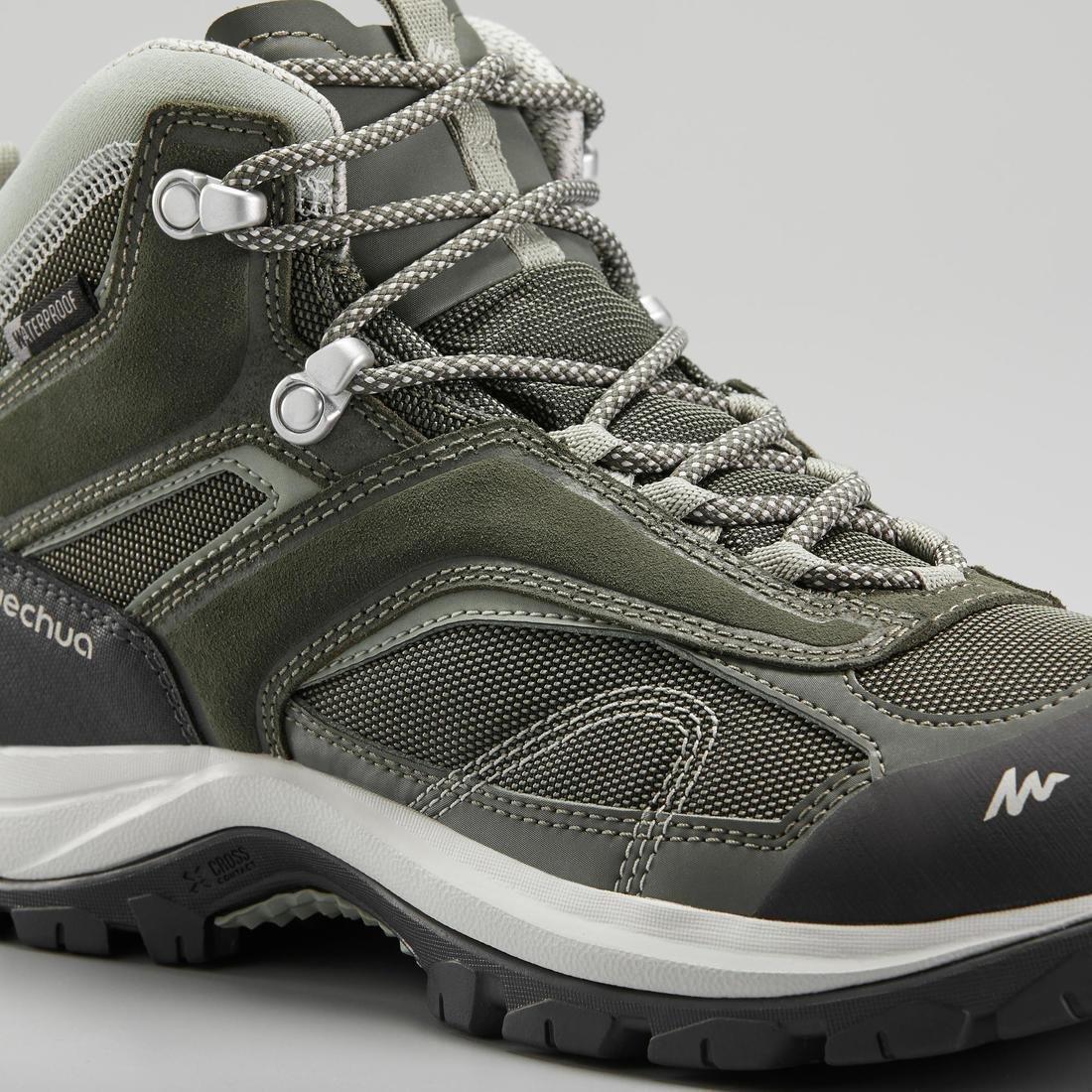 Women Waterproof Mountain Walking Boots - Mh100 Mid, Green, , large image number 7