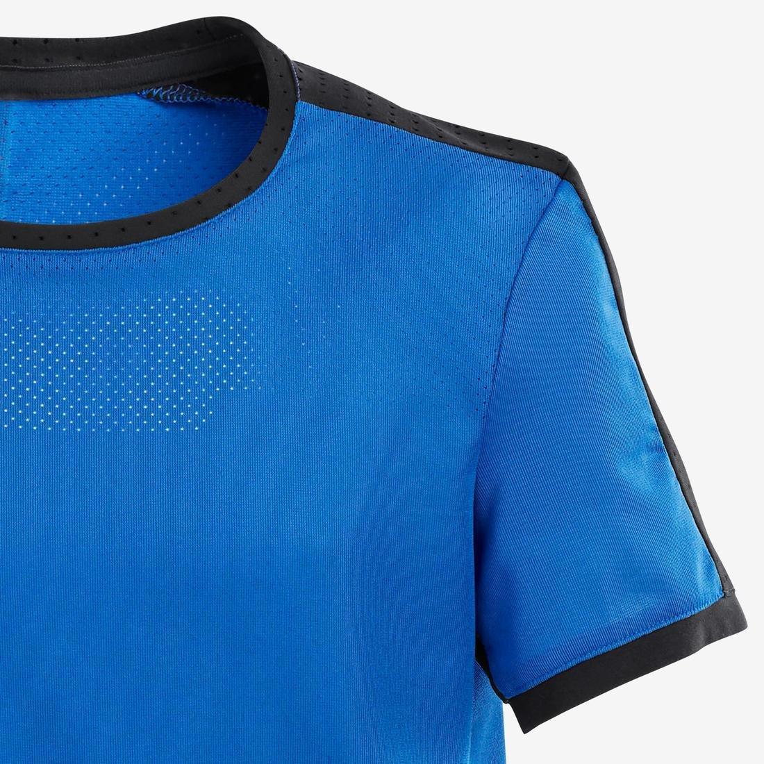 DOMYOS - Kids Boys Technical Breathable Gym T-Shirt S900, Blue