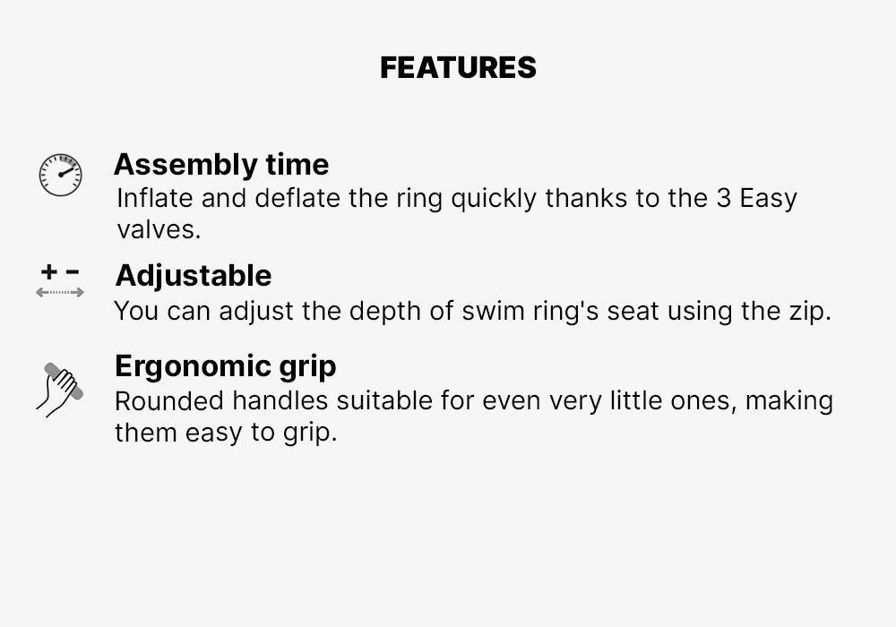 Babys Inflatable Pool Ring - Seat And Handles, Blue, No Color, medium