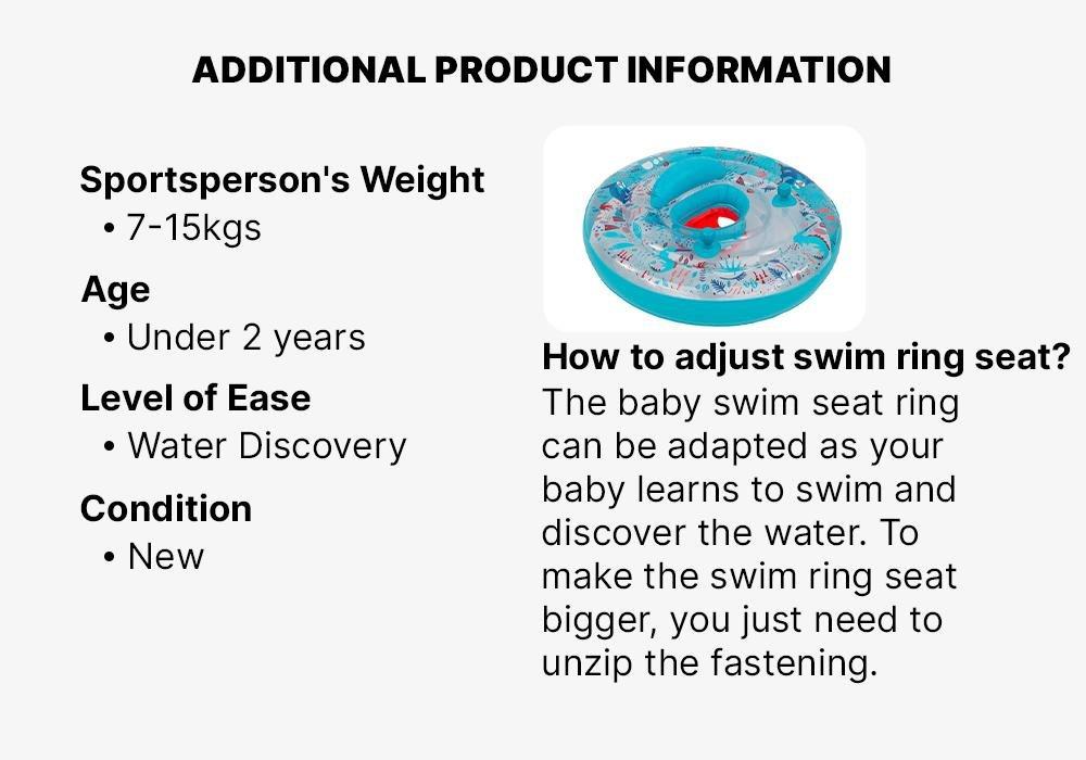 Babys Inflatable Pool Ring - Seat And Handles, Blue, No Color, large image number 15