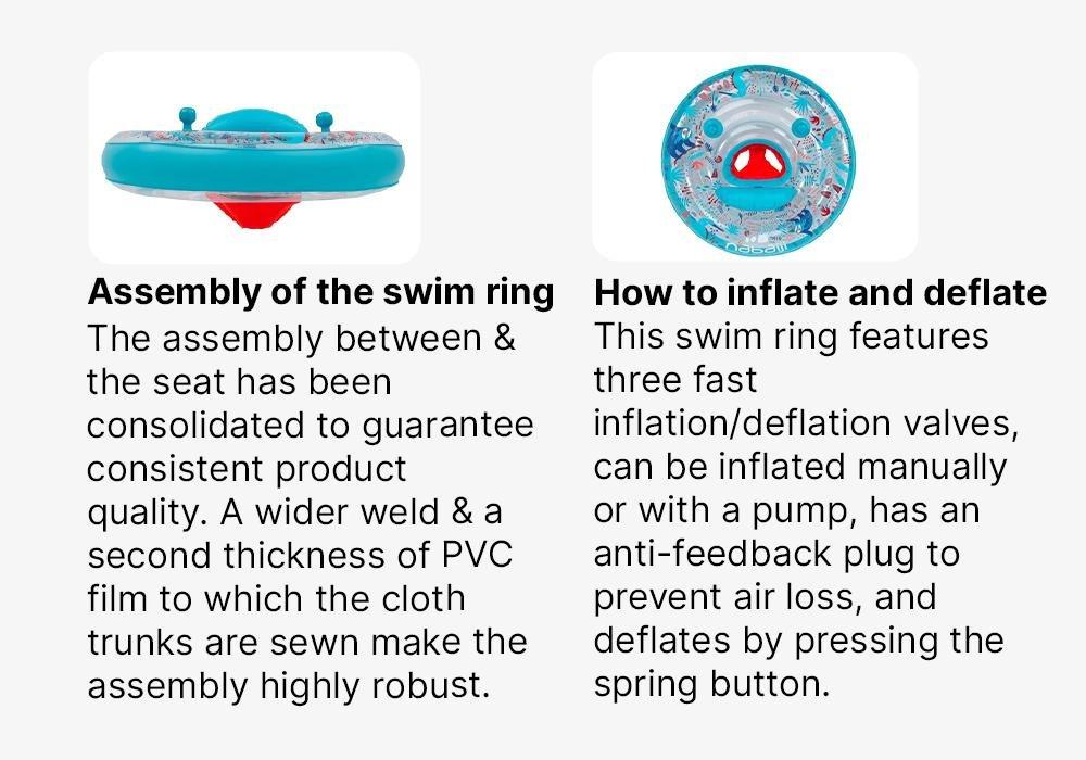 Babys Inflatable Pool Ring - Seat And Handles, Blue, No Color, medium