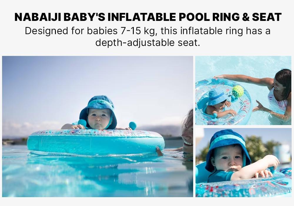 Babys Inflatable Pool Ring - Seat And Handles, Blue, No Color, medium