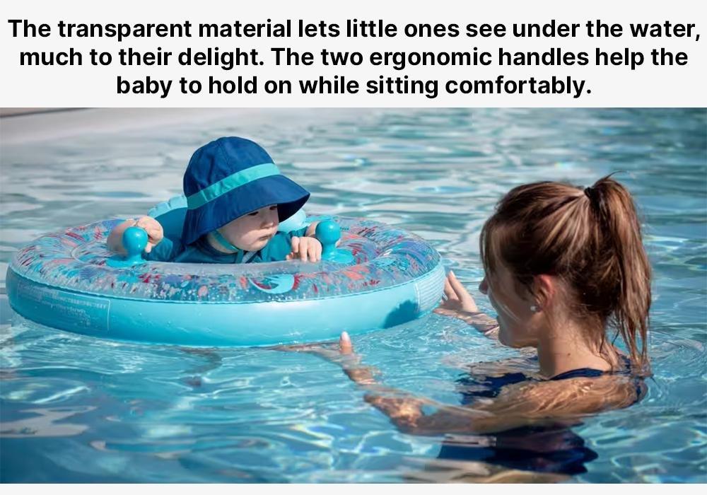 Babys Inflatable Pool Ring - Seat And Handles, Blue, No Color, medium