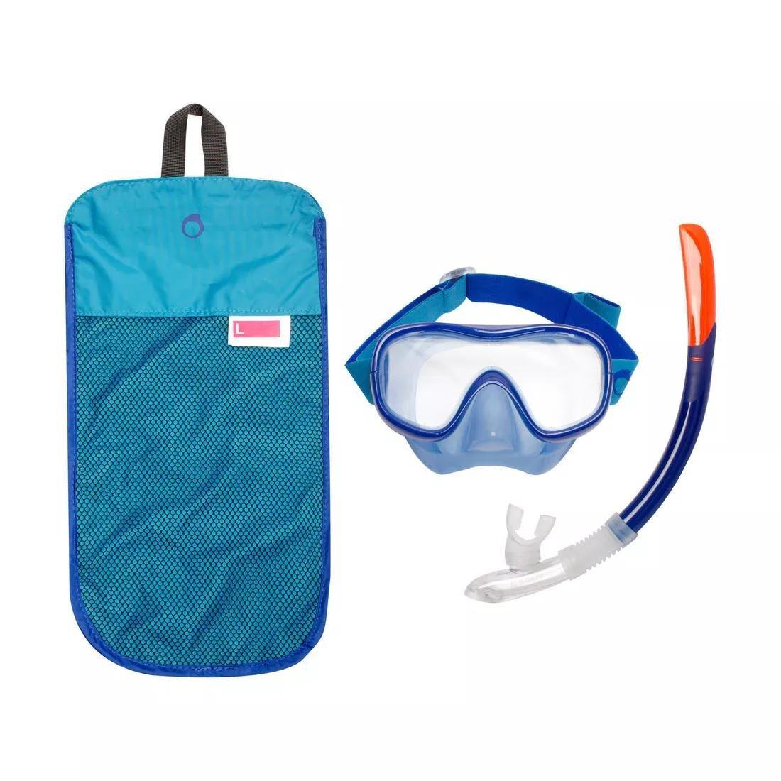 SUBEA - Adult Diving Snorkelling Kit - Mask and Snorkel - 100, Royal blue