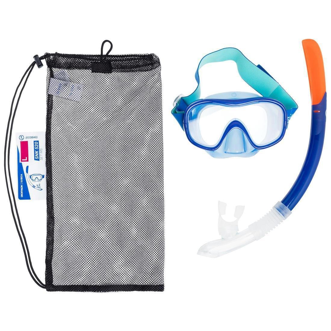 SUBEA - Adult Diving Snorkelling Kit - Mask and Snorkel - 100, Royal blue