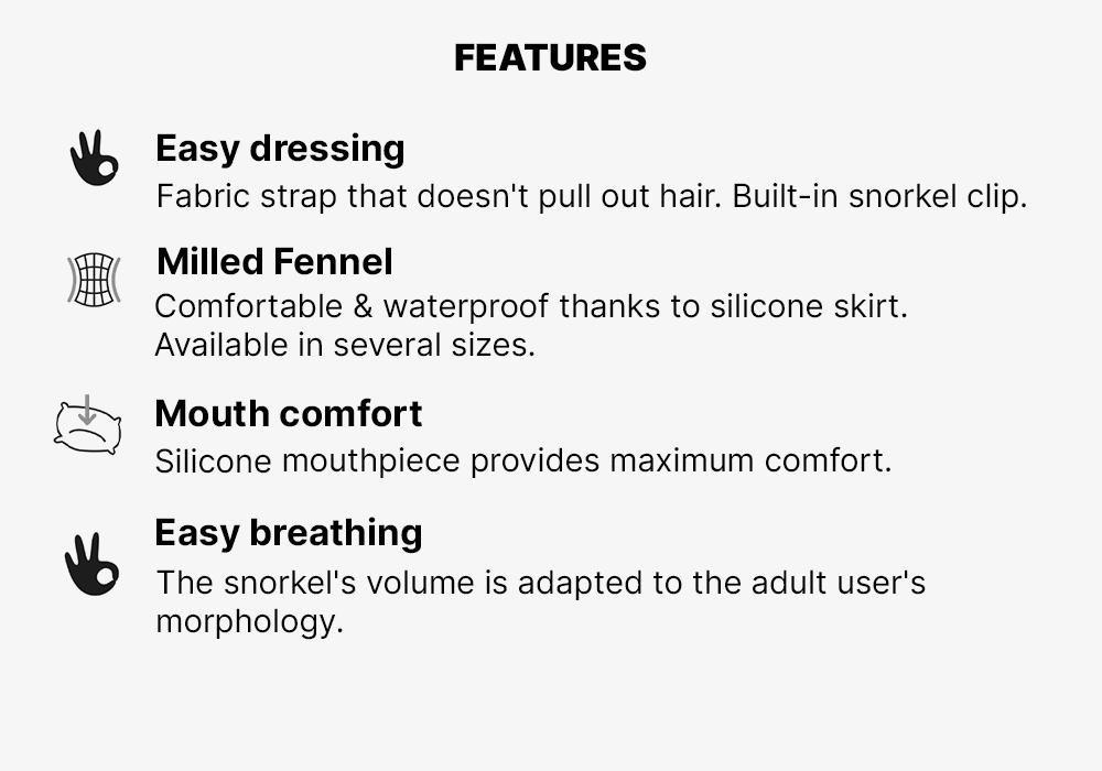 ROYAL BLUE Adult Diving Snorkelling Kit - Mask and Snorkel - 100, , large image number 15