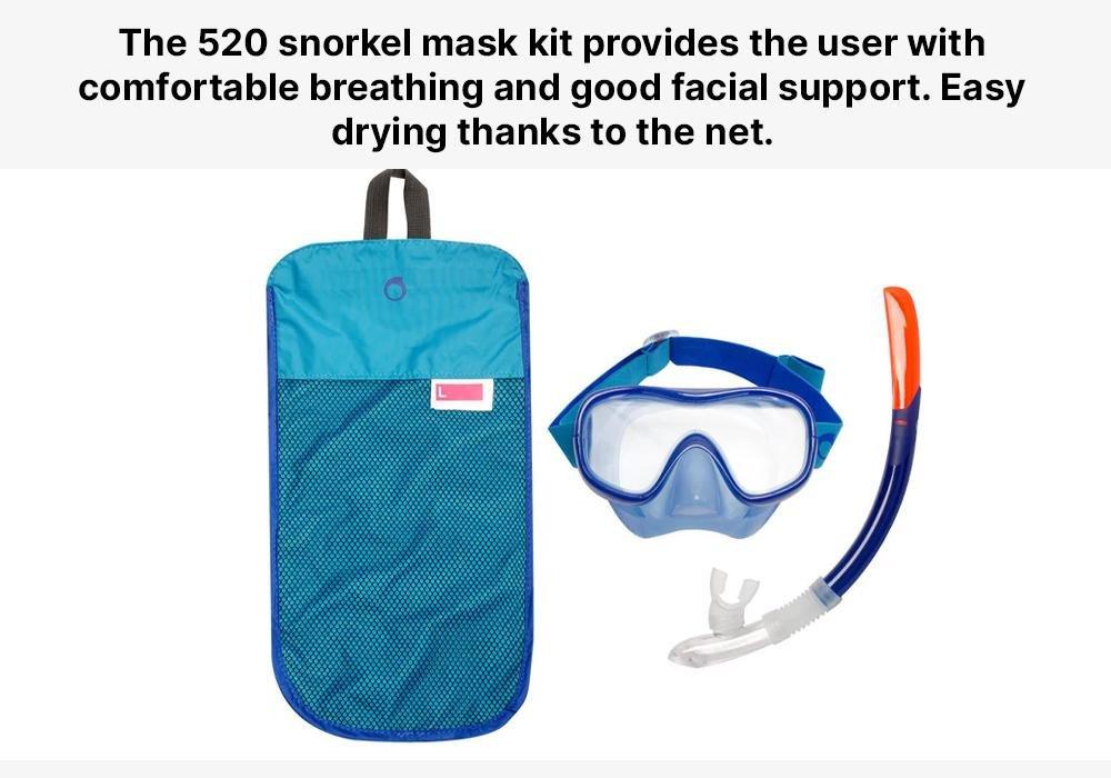 ROYAL BLUE Adult Diving Snorkelling Kit - Mask and Snorkel - 100, , large image number 19
