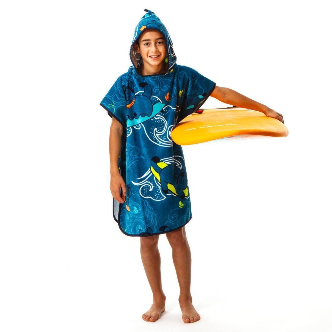 Kids' Surf Poncho 500 (110 To 135 Cm) - Surfy, No Color, medium