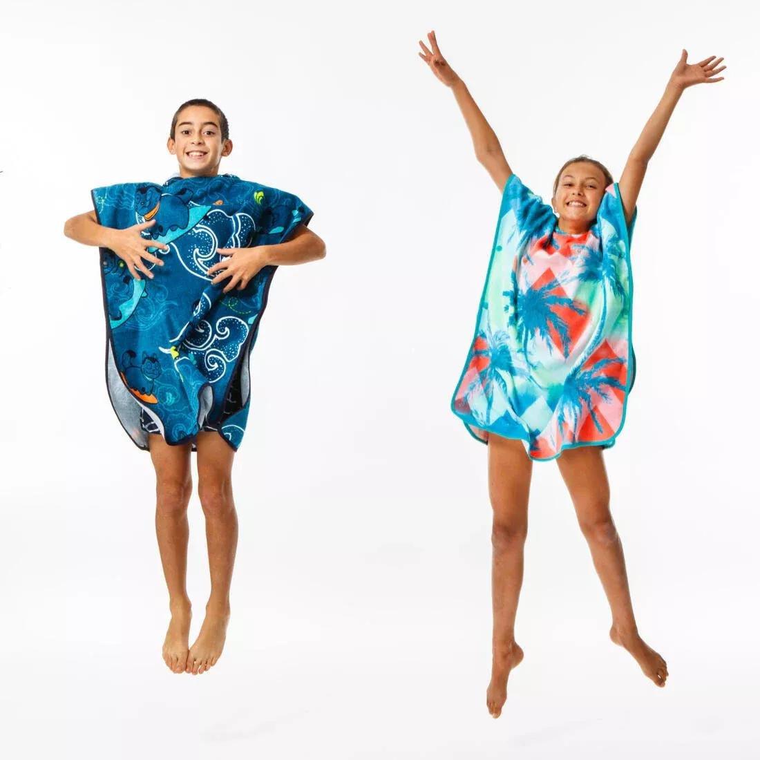 Kids' Surf Poncho 500 (110 To 135 Cm) - Surfy, No Color, medium