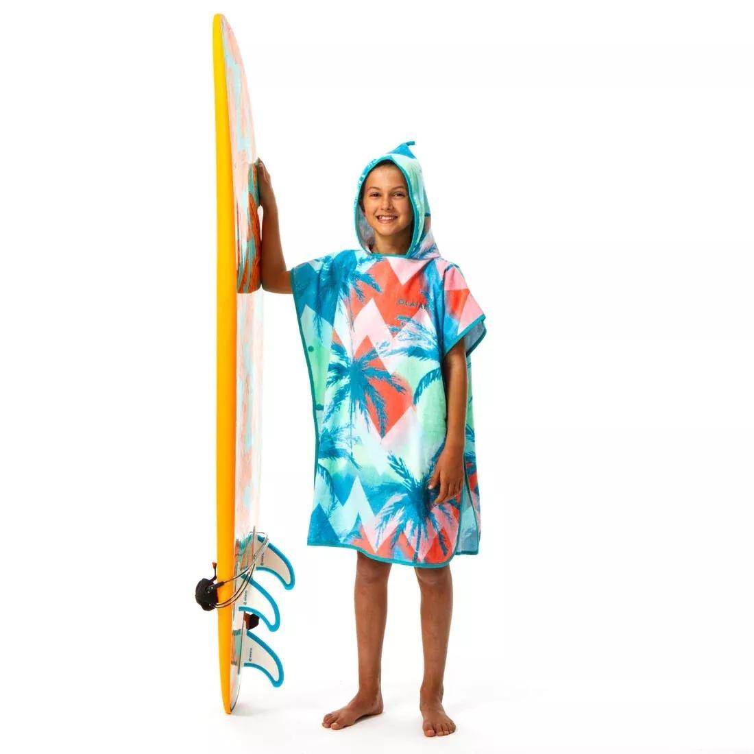 Kids' Surf Poncho 500 (110 To 135 Cm) - Surfy, No Color, medium