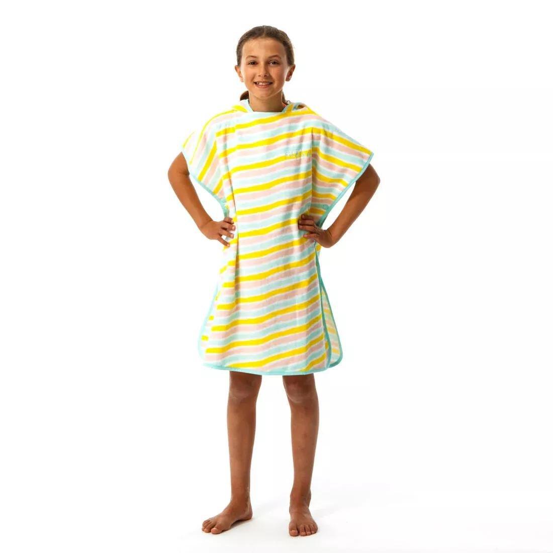 Kids' Surf Poncho 500 (110 To 135 Cm) - Surfy, No Color, medium