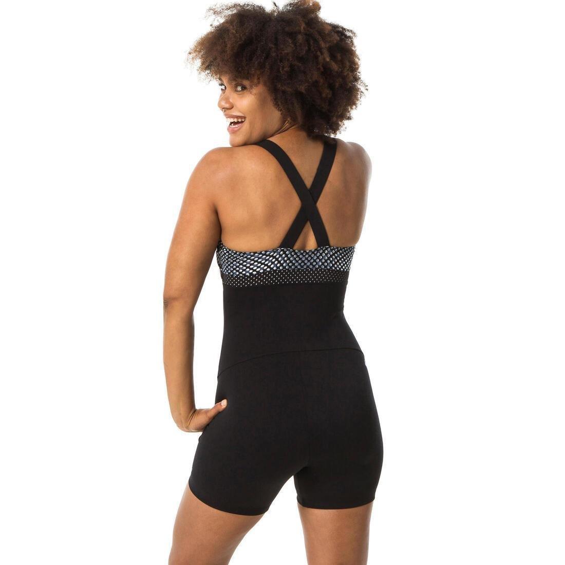 Women Aquafit-Aquabiking Shorty 1-Piece Swimsuit - Elea Bul, Black, , large image number 2