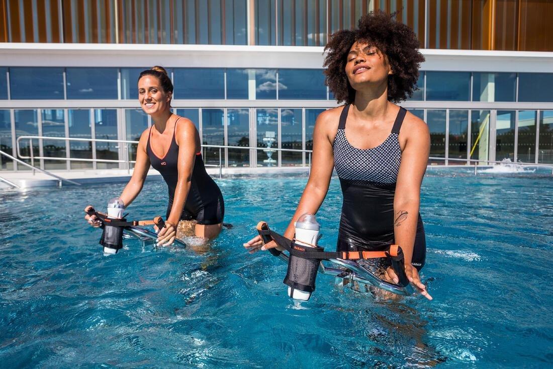 Women Aquafit-Aquabiking Shorty 1-Piece Swimsuit - Elea Bul, Black, No Color, large image number 7