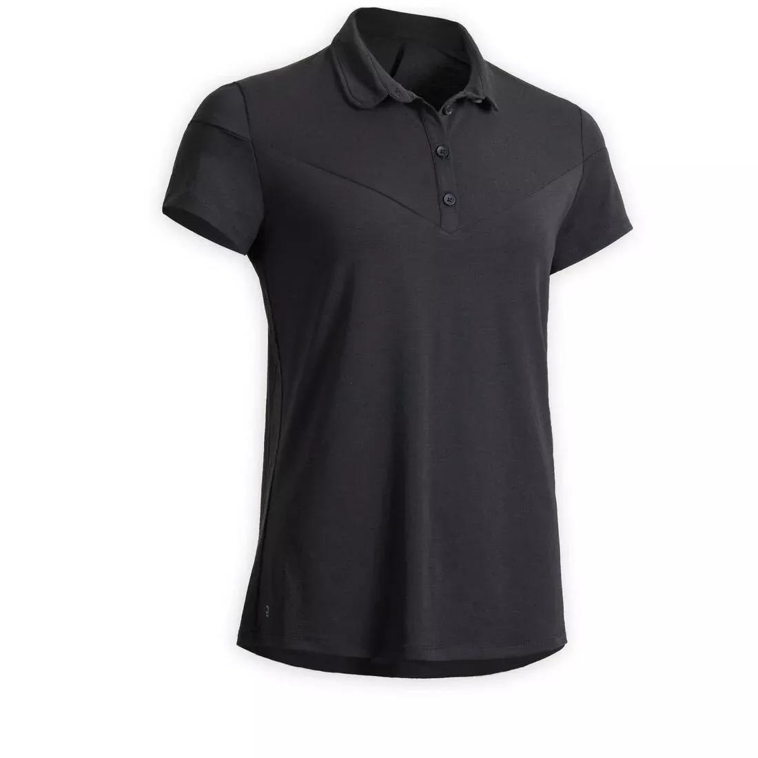 Horse Riding Short-Sleeved Polo Shirt 100, Black, No Color, medium