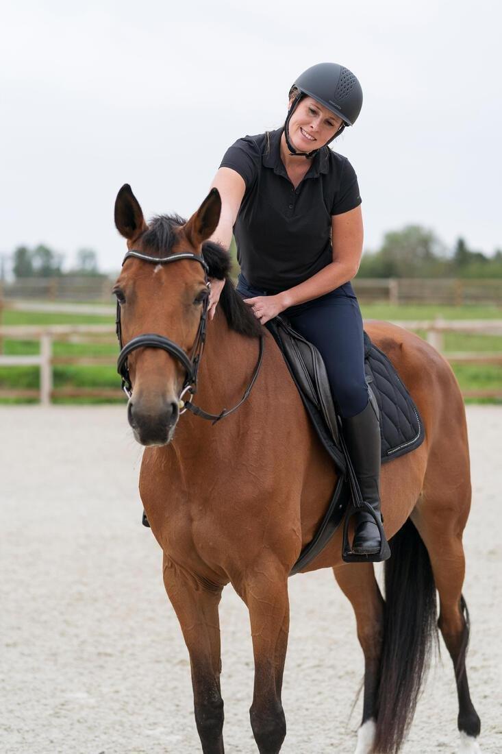 Horse Riding Short-Sleeved Polo Shirt - 100, Black, No Color, large image number 5