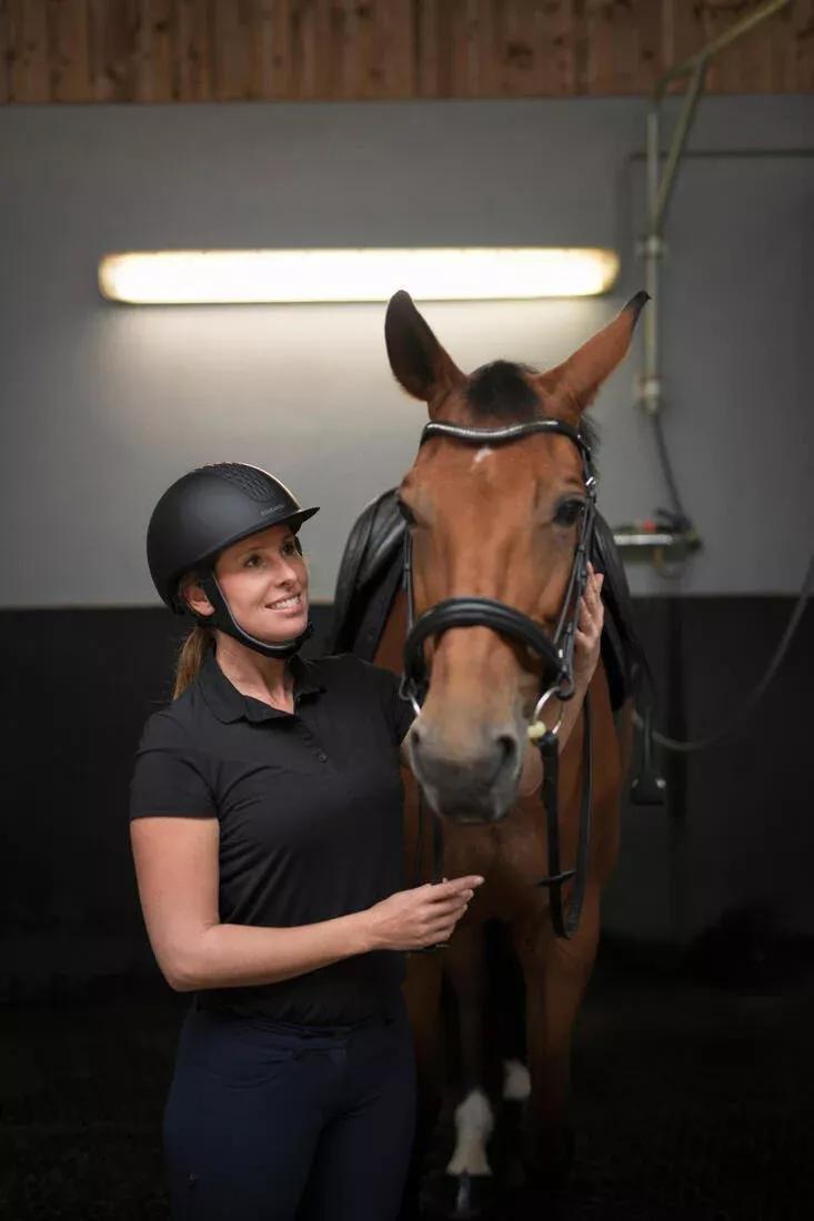 Horse Riding Short-Sleeved Polo Shirt - 100, Black, No Color, large image number 8