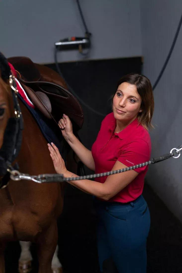 Horse Riding Short-Sleeved Polo Shirt - 100, Black, No Color, large image number 13