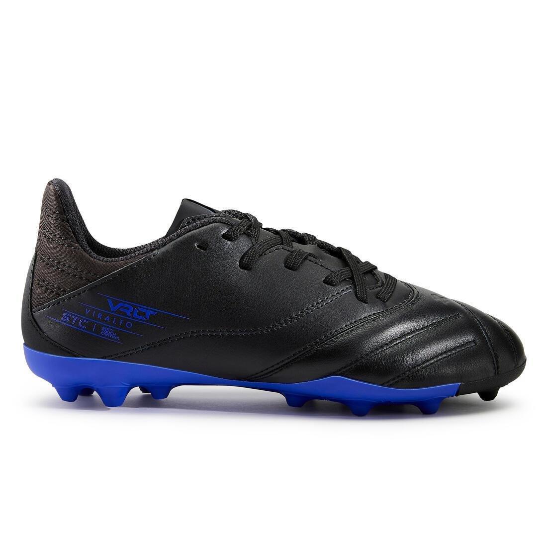 BLACK Kids' Dry Pitch Football Boots Viralto II Leather MG - Black/Blue, No Color, large image number 3