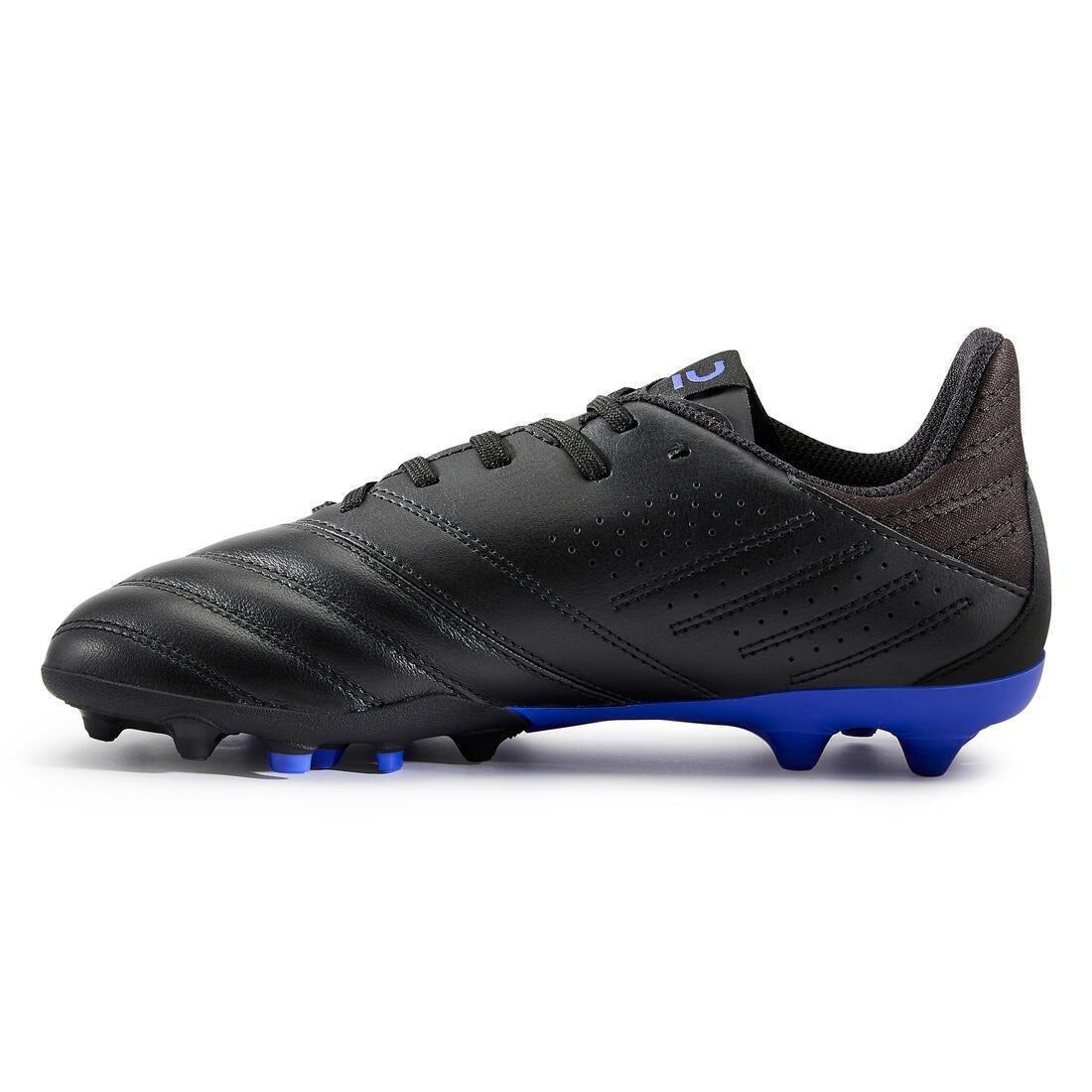 BLACK Kids' Dry Pitch Football Boots Viralto II Leather MG - Black/Blue, No Color, large image number 5
