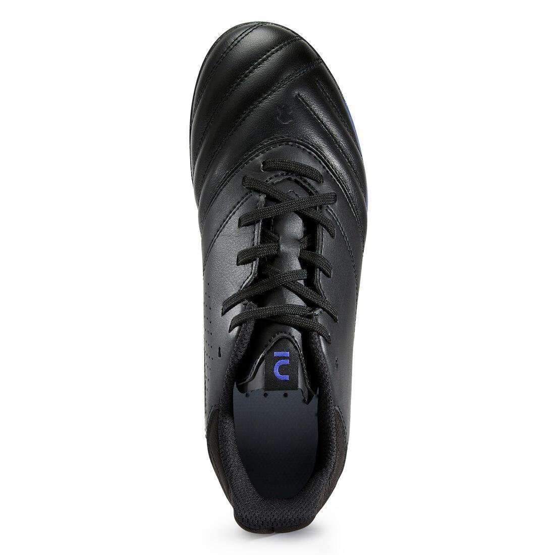 BLACK Kids' Dry Pitch Football Boots Viralto II Leather MG - Black/Blue, No Color, large image number 6