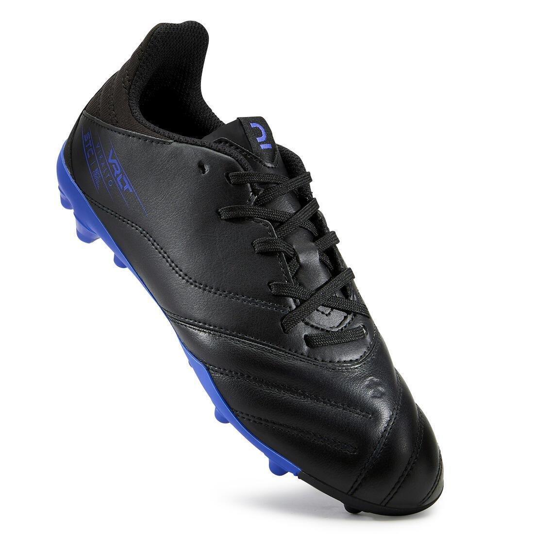 BLACK Kids' Dry Pitch Football Boots Viralto II Leather MG - Black/Blue, No Color, large image number 7