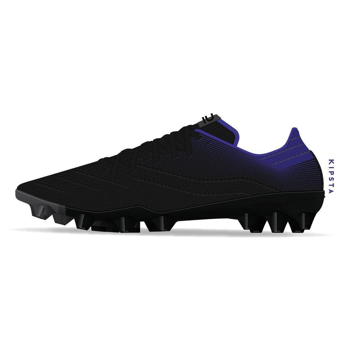 BLACK Kids' Dry Pitch Football Boots Viralto II Leather MG - Black/Blue, No Color, large image number 8