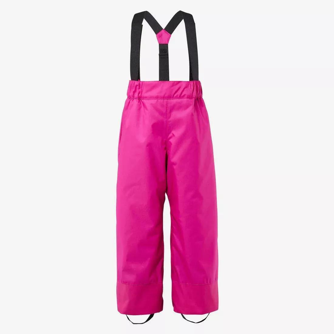 Kids Girls Warm And Waterproof Ski Trousers - 100, Pink, No Color, large image number 0