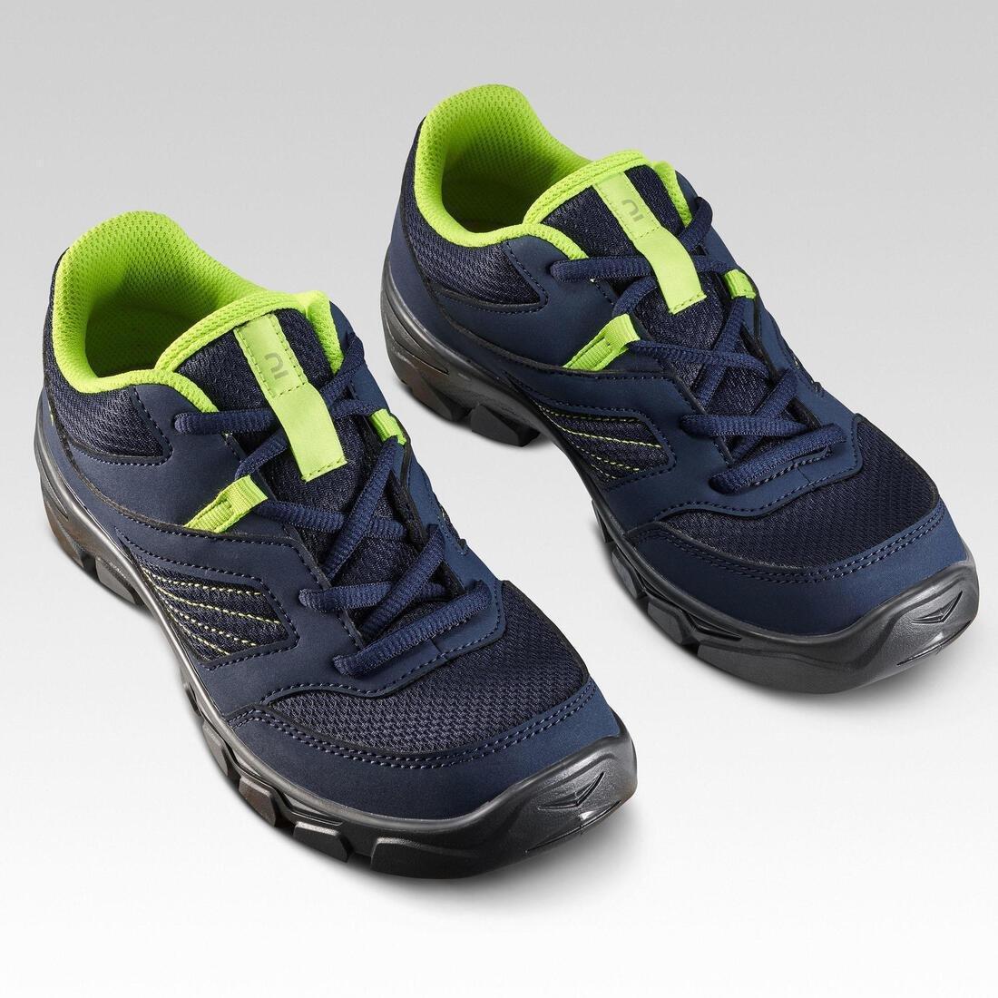 Children's Low Lace-Up Hiking Shoes MH100 - Blue, Navy Blue, , large image number 2