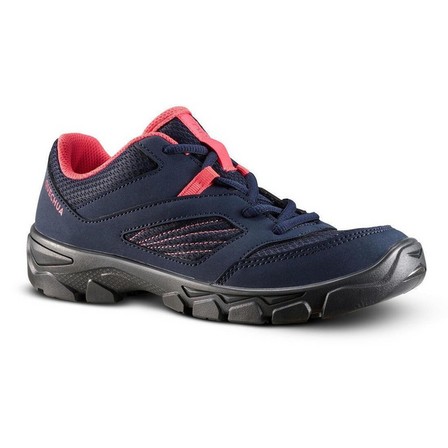 QUECHUA - Kid's Low Lace-Up Hiking Shoes Mh100, Navy Blue