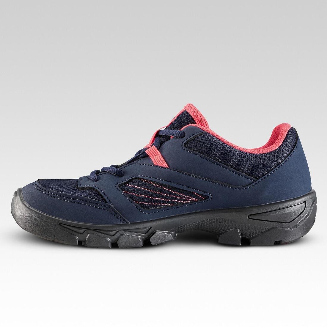 QUECHUA - Kid's Low Lace-Up Hiking Shoes Mh100, Navy Blue