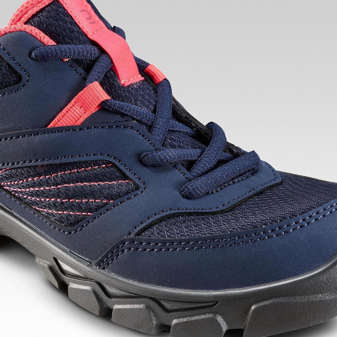 QUECHUA - Kid's Low Lace-Up Hiking Shoes Mh100, Navy Blue