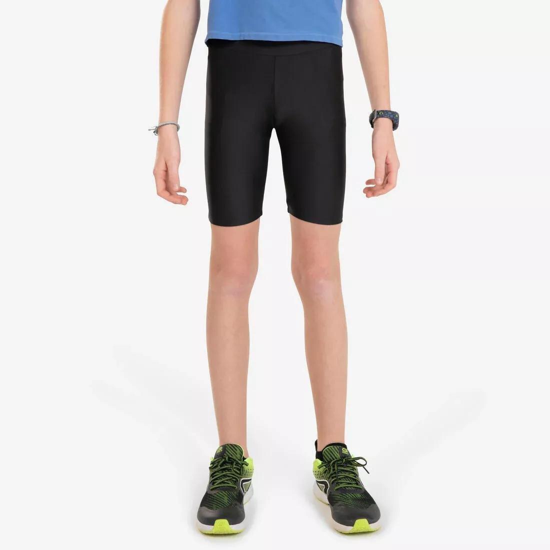 Kids Breathable Tight Shorts - Kiprun Dry, Black, , large image number 2