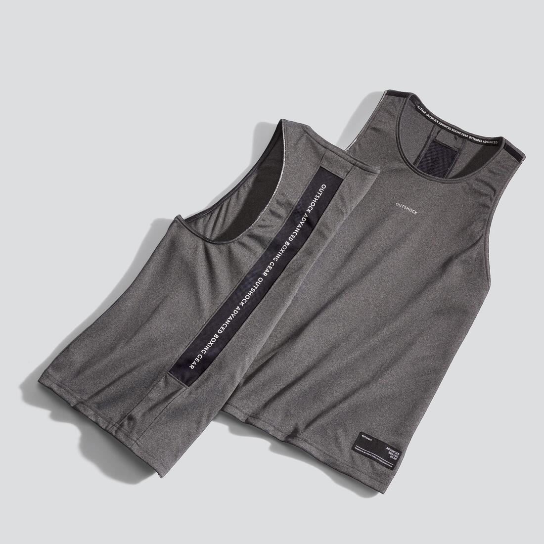 OUTSHOCK - Women Boxing Tank Top - 500, Grey