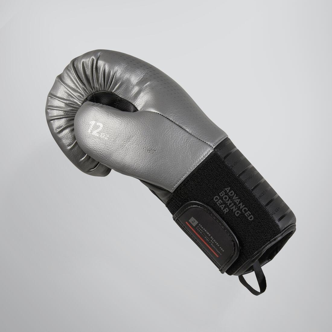 COMET GREY Boxing Sparring Gloves 900 - Black/Silver, , large image number 2