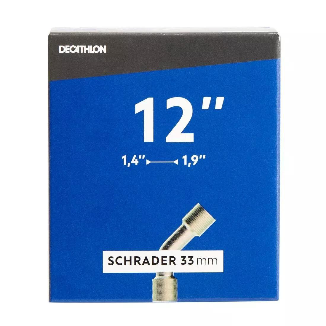 DEFAULT 12 x 1.4 to 1.9 Bent Schrader Valve Inner Tube, No Color, large image number 0