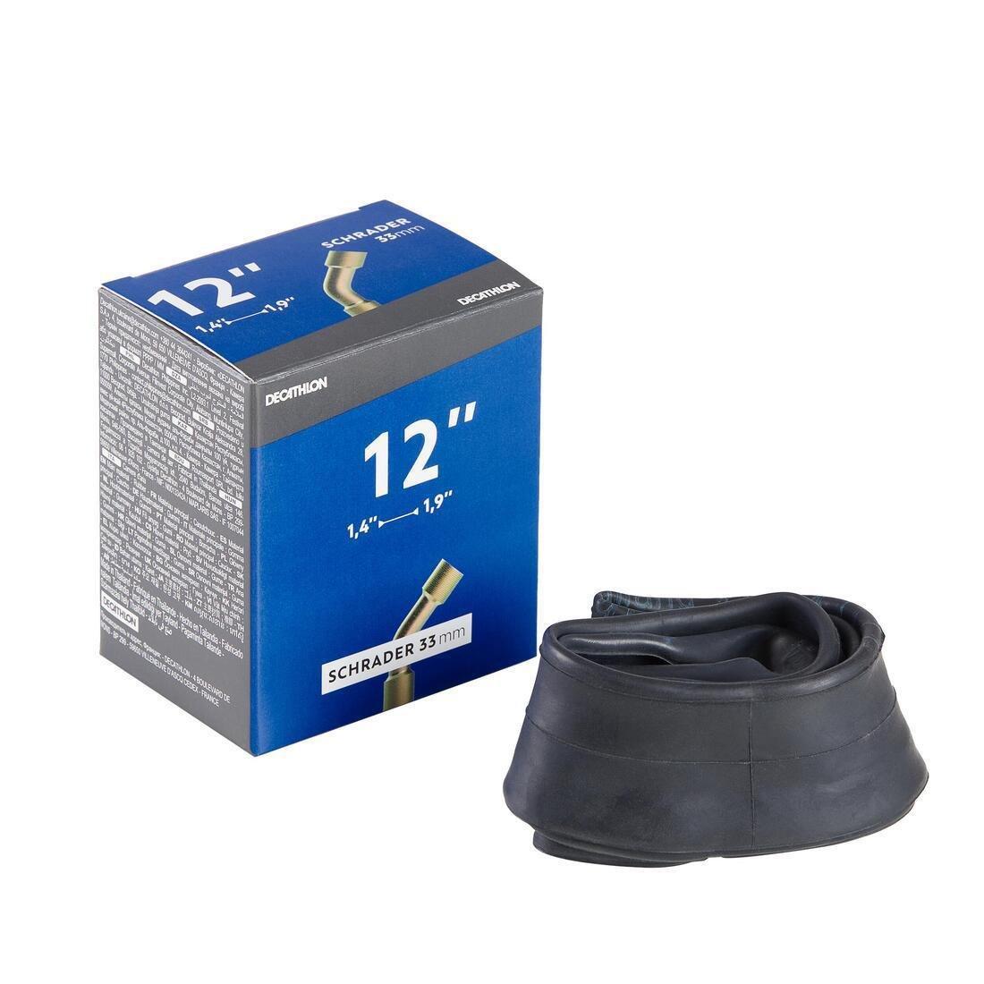 DECATHLON - 12 x 1.4 to 1.9 Bent Schrader Valve Inner Tube