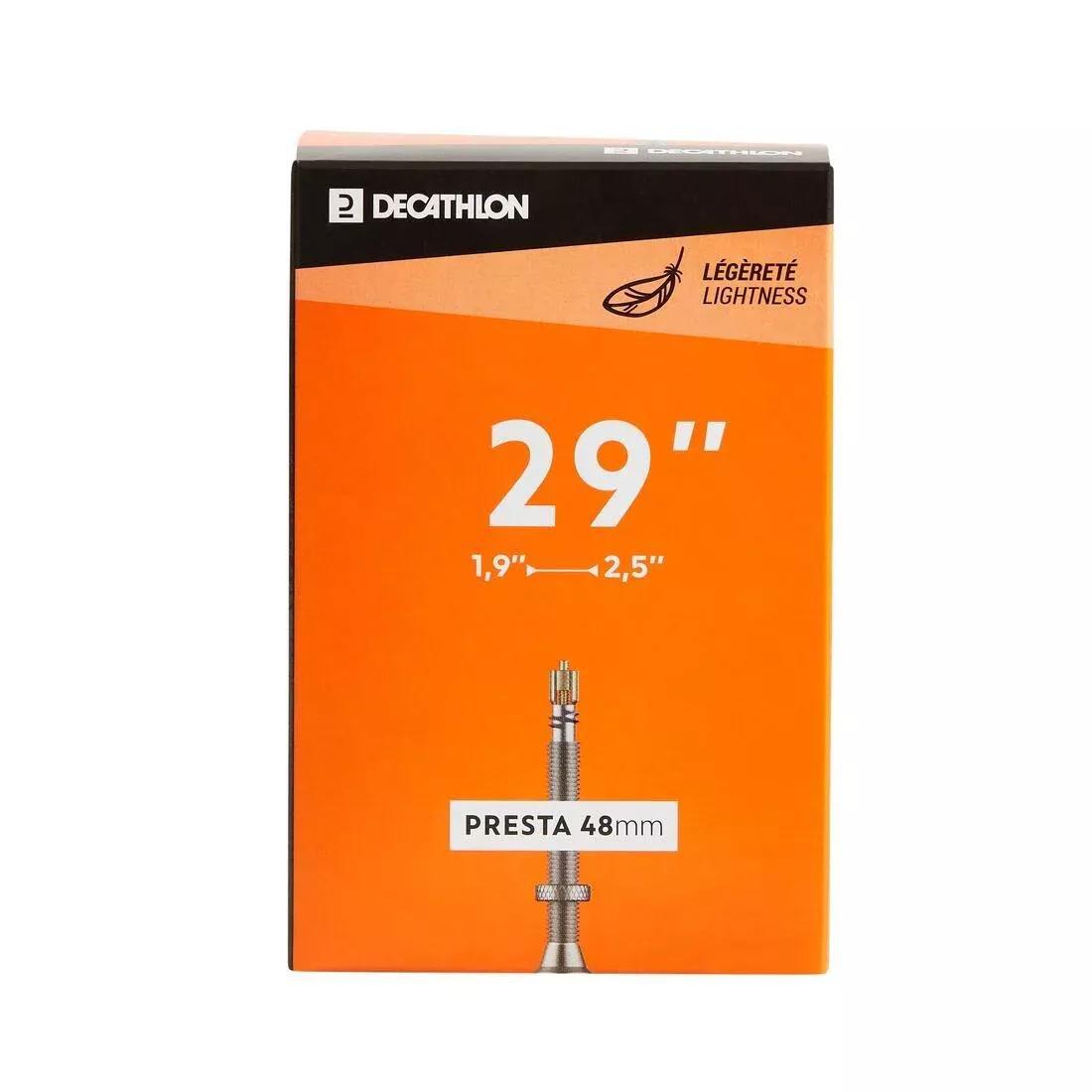 Mountain Bike Inner Tube 29x1.9-2.5 Presta 48 Light, No Color, large image number 0